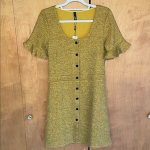 A-Line Mini Dress with Flutter Sleeves